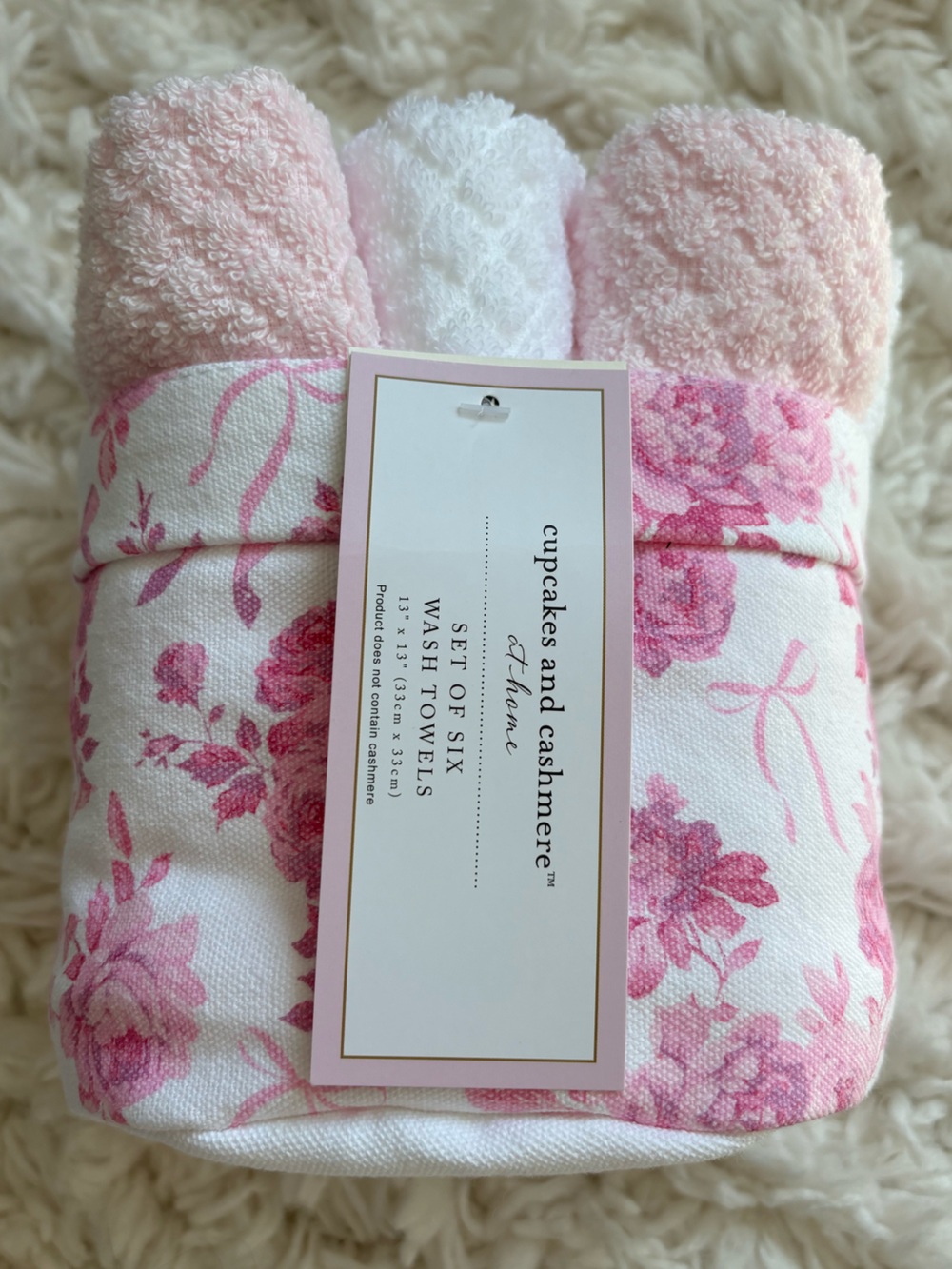 Cupcakes & Cashmere wash towels ~ set of 6
